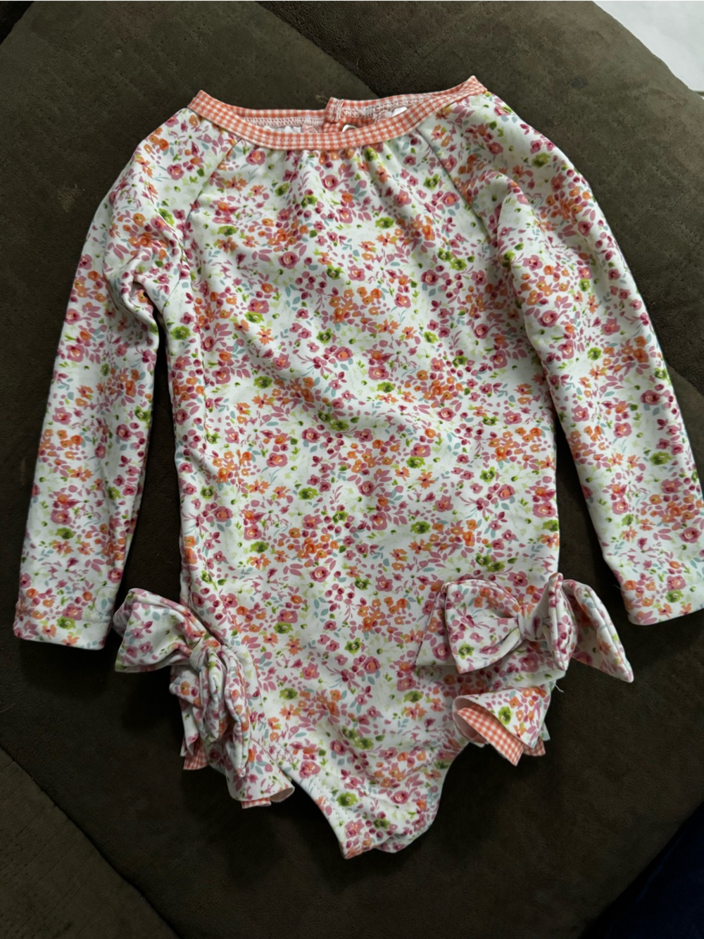 Edgehill Collection Floral Ruffle Long-Sleeve Kids Pajamas - Pink & Orange